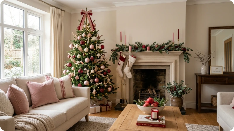 Balanced Pink and Red Christmas Color Palette