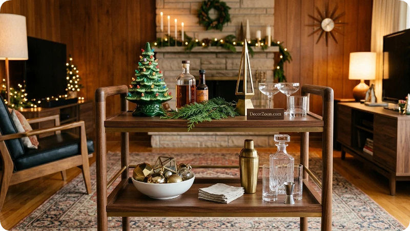 Cart Into a Mid Century Christmas Vignette