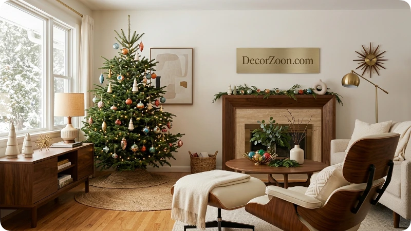 Restrained Mix of Greenery, Wood, and Vintage Details