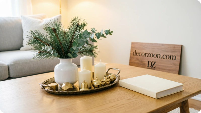 White and Gold Christmas Coffee Table