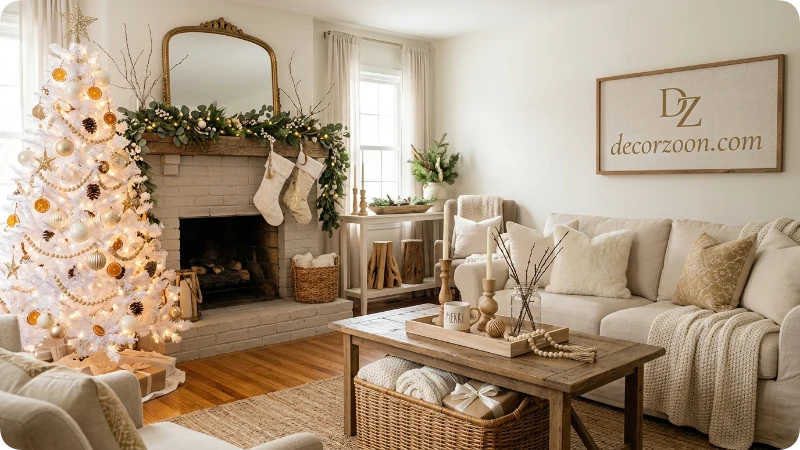 White, Gold, and Natural Wood