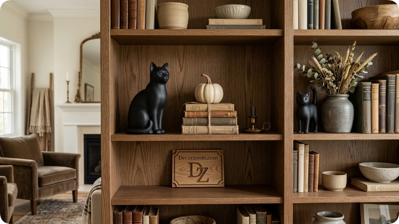 Add Black Cat Figurines to Shelves and Bookcases
