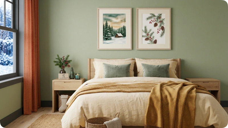 Add Festive Character to the Bedroom With Framed