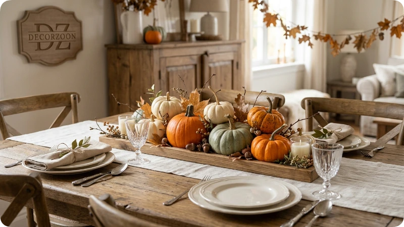 Arrange a Mini Pumpkin Centerpiece
