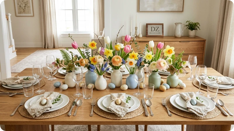 Build the Centerpiece Around Low Spring Flowers