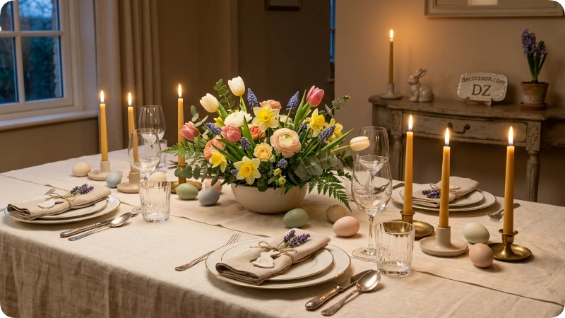 Candles for an Easter Dinner Table