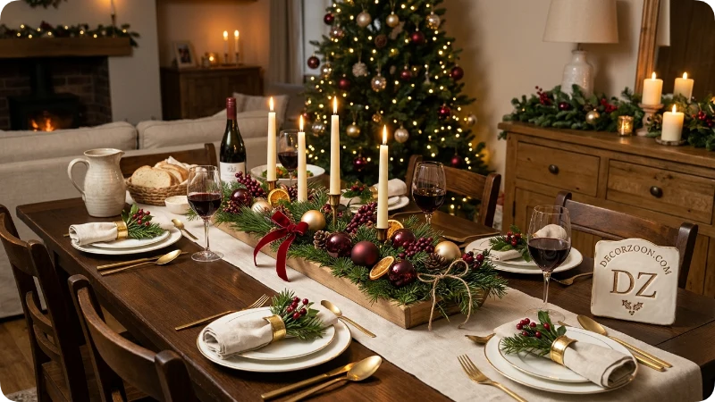 Classic Red and Gold Christmas Centerpiece