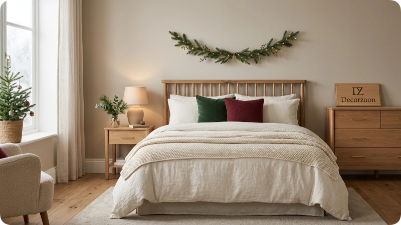 Cozy Christmas Bedroom Without Overdecorating