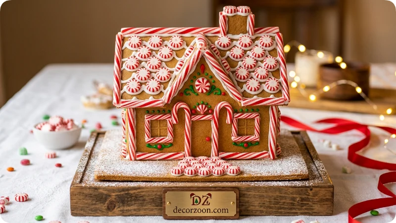 Create a Candy Cane Gingerbread House
