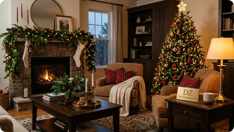 Create a Traditional Christmas Living Room