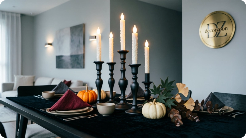 Decorate With Black Candlesticks and LED Tapers