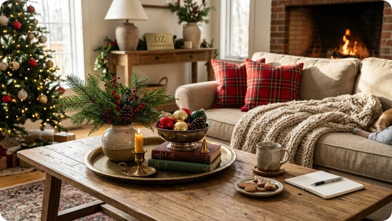 Decorate a Coffee Table for Christmas