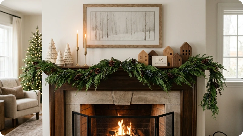 Decorate the Fireplace Mantel With Greenery