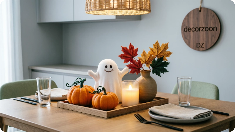 Decorate a Small Halloween Table With a Tray