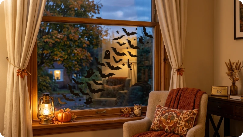 Decorate Windows With Paper Bats and Ghosts