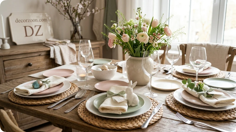 Easter Place Settings With One Seasonal Detail
