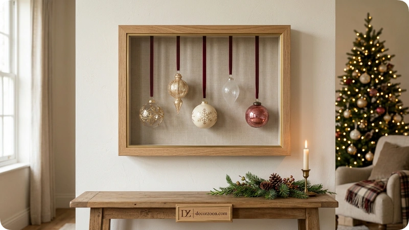 Frame Christmas Ornaments for an Unexpected Display