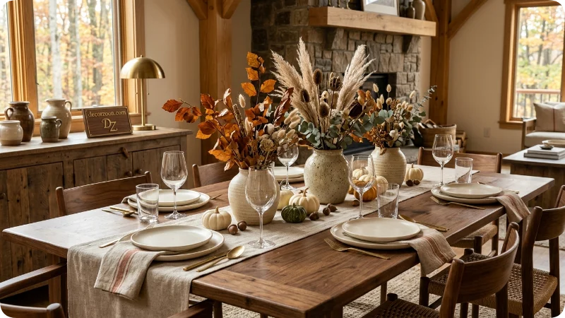 Give the Dining Table a Simple Autumn Centerpiece
