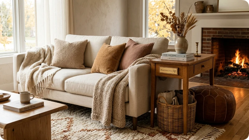Layer Cozy Textures Instead of Adding More Decorations