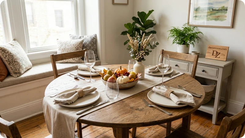 Make a Small Thanksgiving Table Feel Spacious