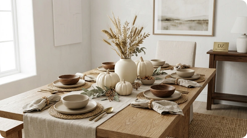Style a Neutral Fall Table With Cream