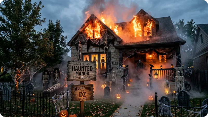 the Fake Fire With Haunted House Details