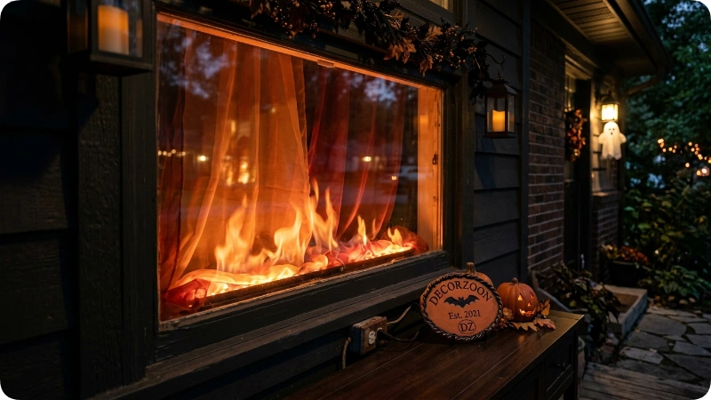 the Flame Effect With Fabric and Light