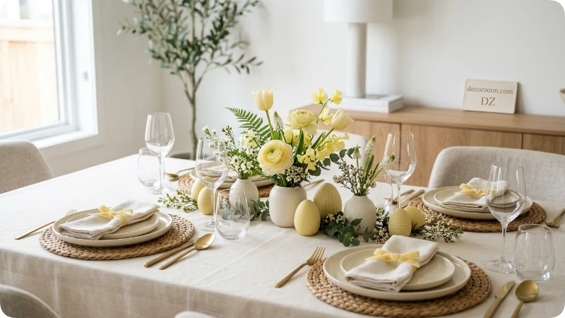 Try a Monochromatic Easter Table for a More Modern Look