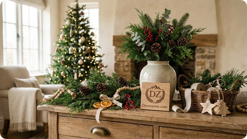 Try Rustic and Natural Christmas Decorations