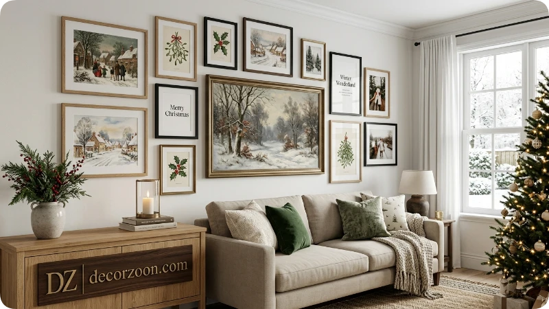 Turn a Blank Wall Into a Christmas Gallery
