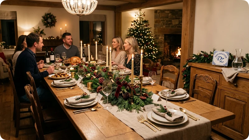 Turn the Dining Table Into a Simple Christmas 