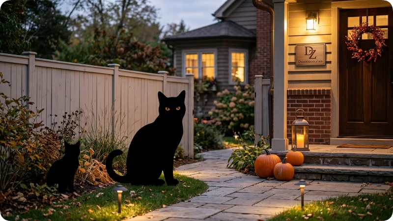 Use Glowing Eye Black Cat Yard Silhouette