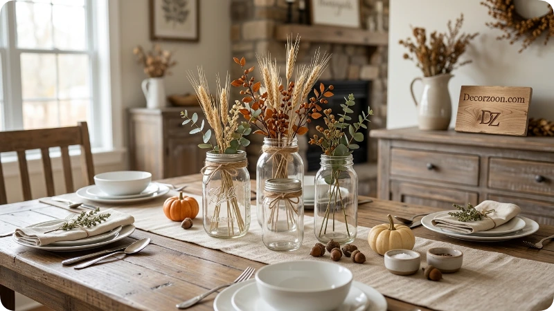 Use Mason Jars as Simple Fall Vases