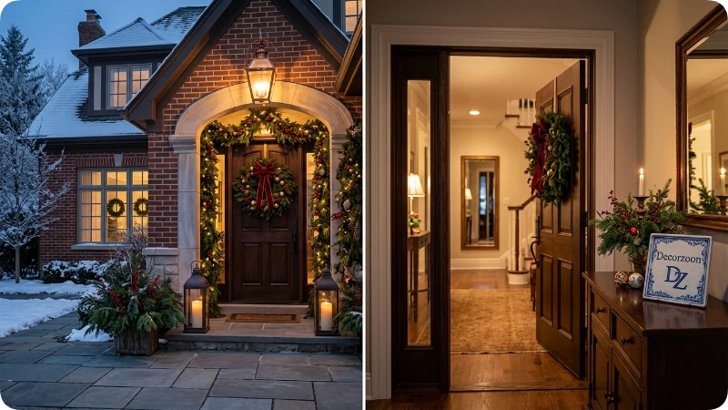 Welcoming Christmas Entryway