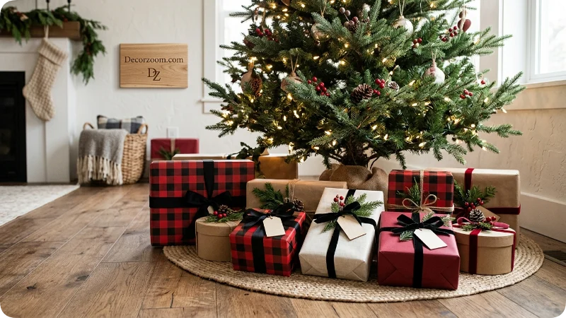 Wrap Christmas Gifts in Buffalo Plaid Paper