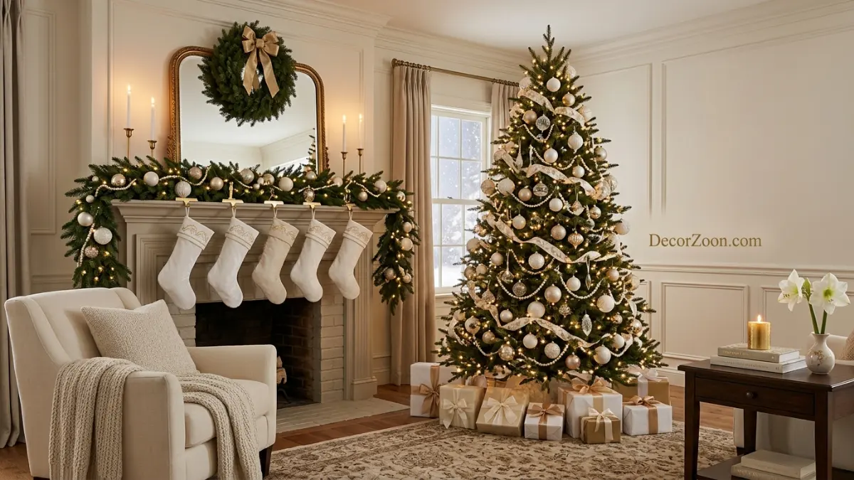 Christmas Decor White and Gold